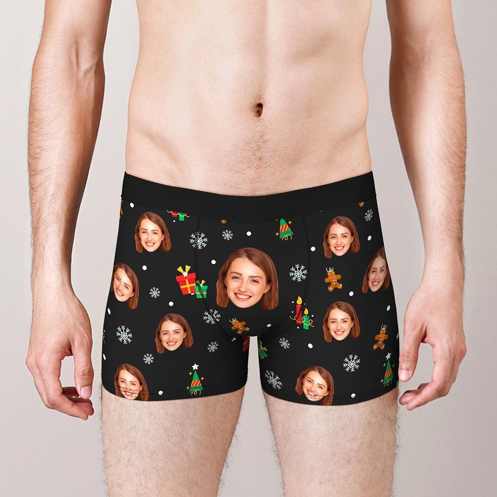 Custom Funny Face Boxers Shorts Personalised Photo Underwear Christmas Gift for Men - MyFaceBoxerAU