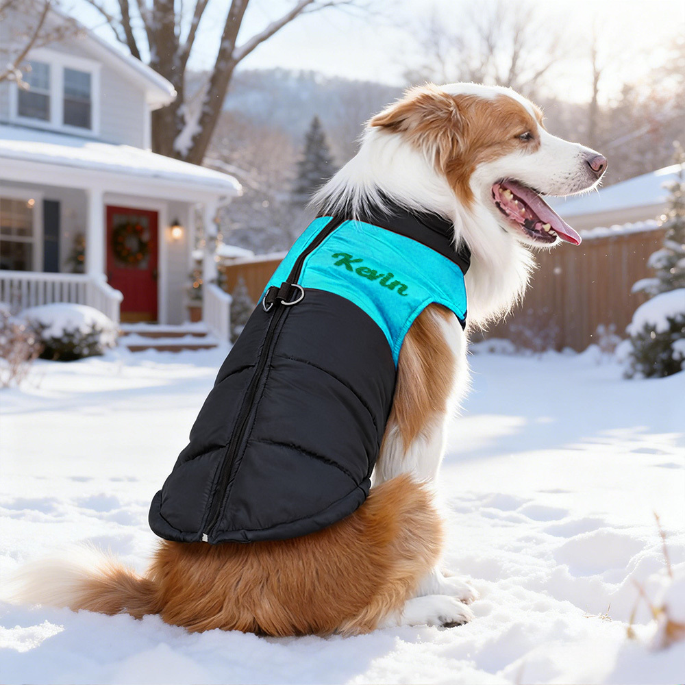 Personalized Embroidery Pet Warm Cotton Vest - MyfaceboxerAU
