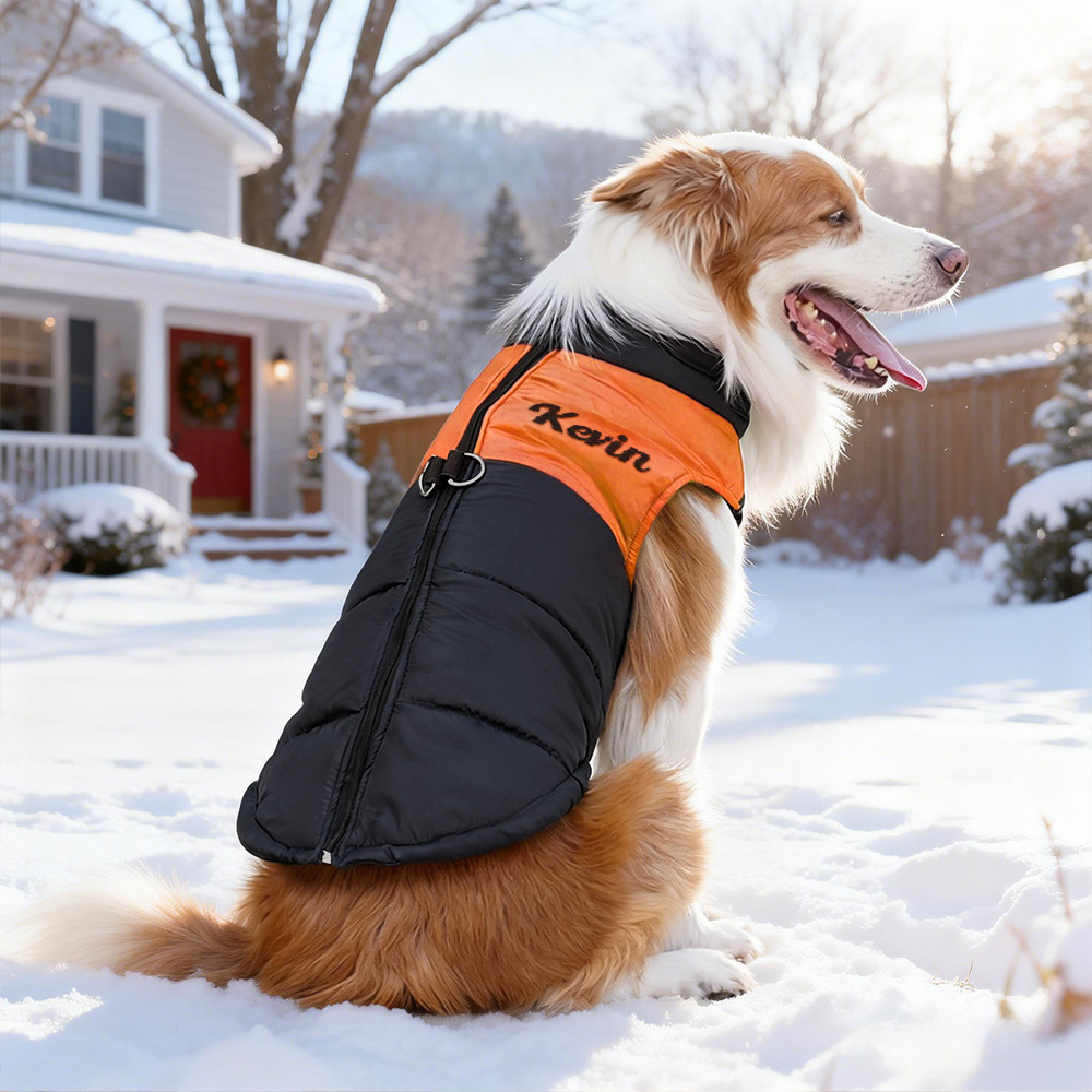 Personalized Embroidery Pet Warm Cotton Vest - MyfaceboxerAU