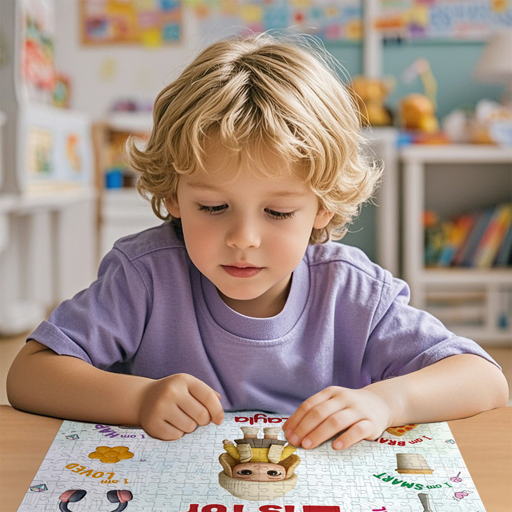 Custom Cartoon Puzzle with Names Jigsaw Puzzle Personalized HAPPY Father's Day Gift For Dad Trendy 2025 - MyfaceboxerAU