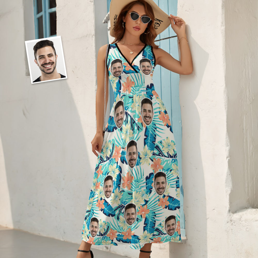 Custom Face Dress Blossoms and Leaves Collection Gift for Her