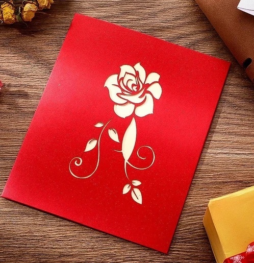 Valentine's Day 3D Rose Greeting Card	 - MyFaceBoxerAU