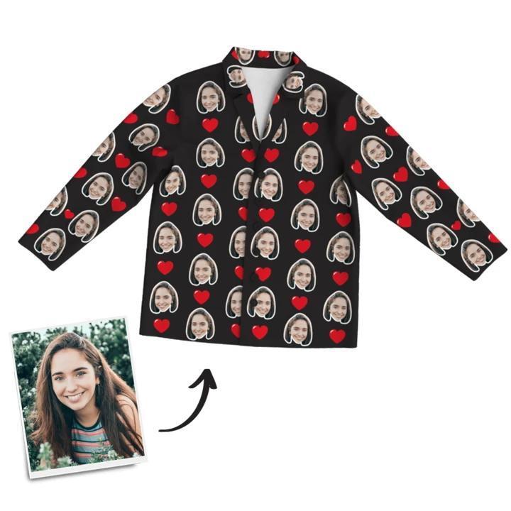Custom Face Heart Pyjamas Gift for Mum - Mother's Day Gift