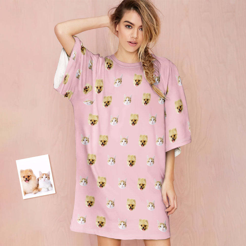 Custom Photo Face Nightdress Cute Pet Creative Home Gifts - MyFaceBoxerAU
