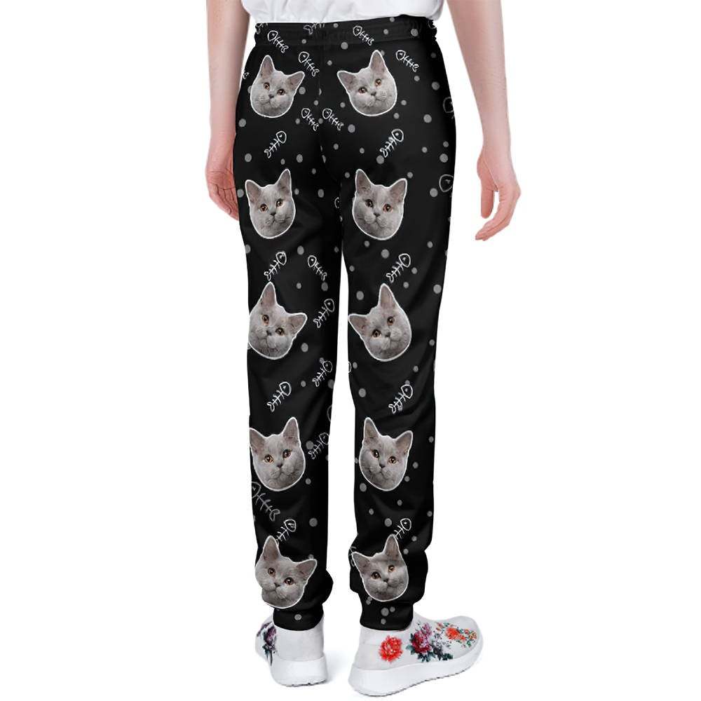 Custom Cat Face Sweatpants Unisex Joggers Gift For Pet Lovers - MyFaceBoxerAU