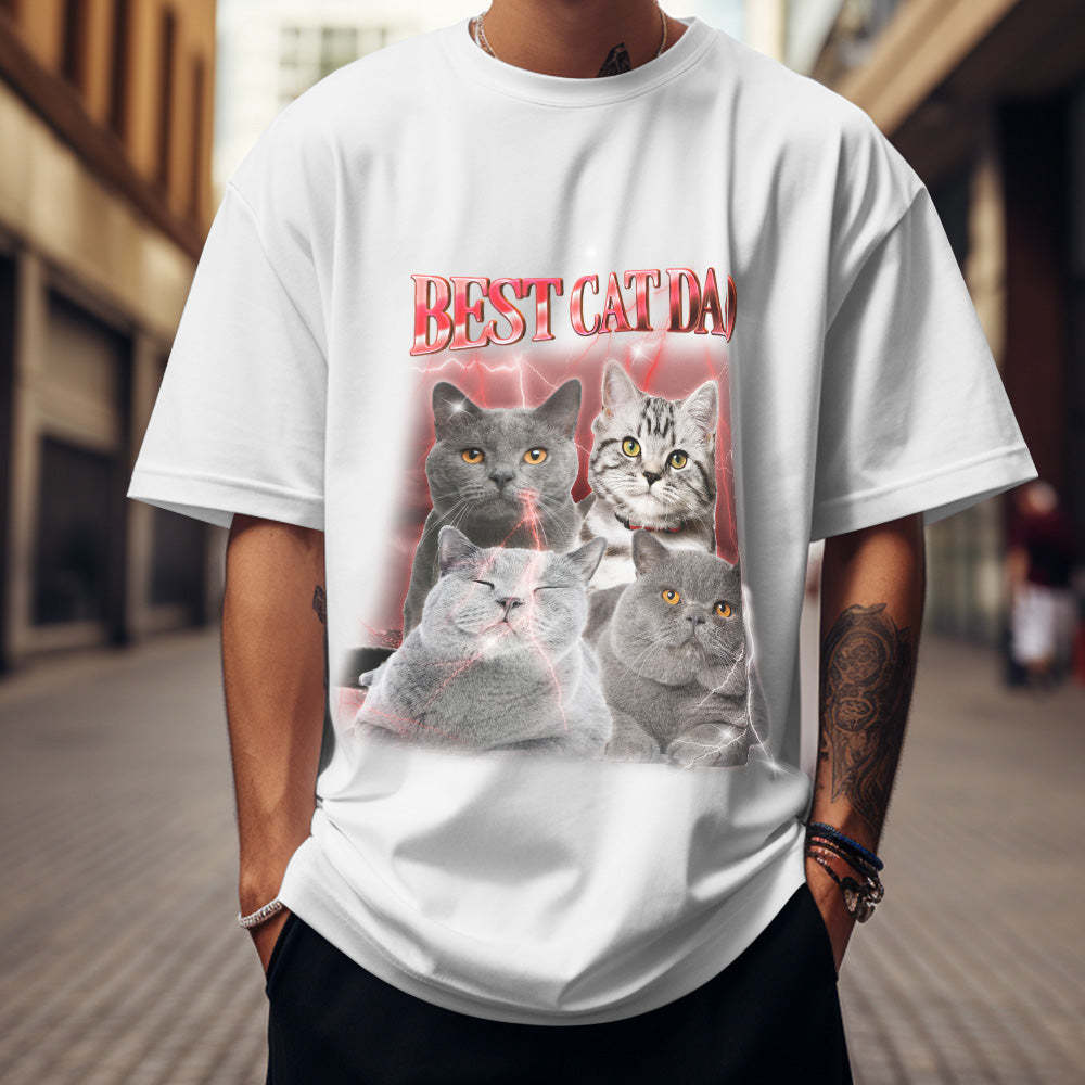 Personalized Vintage-style Pet Photo Tee with Custom Name Print - MyFaceBoxerAU
