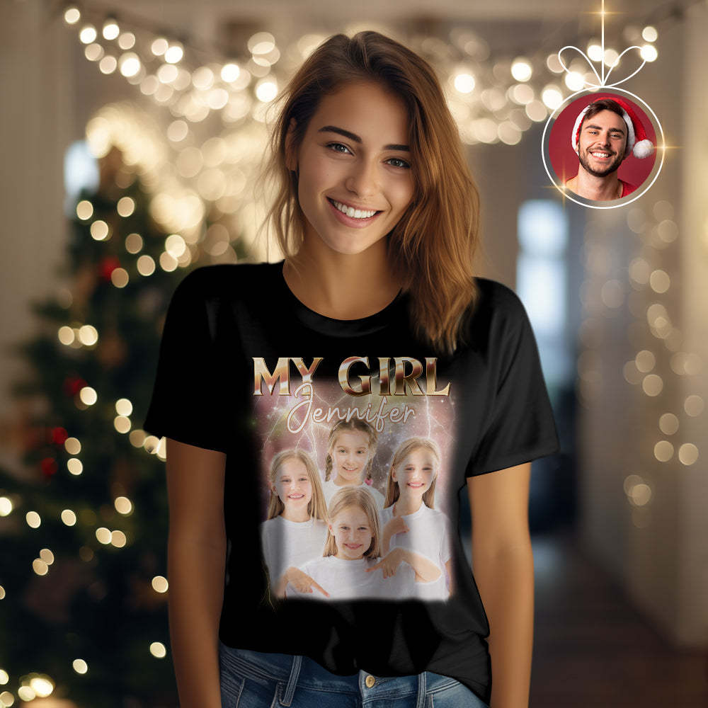 Custom Photo And Text Vintage T-shirt Personalized Vintage Tee For Him And Her - MyFaceBoxerAU
