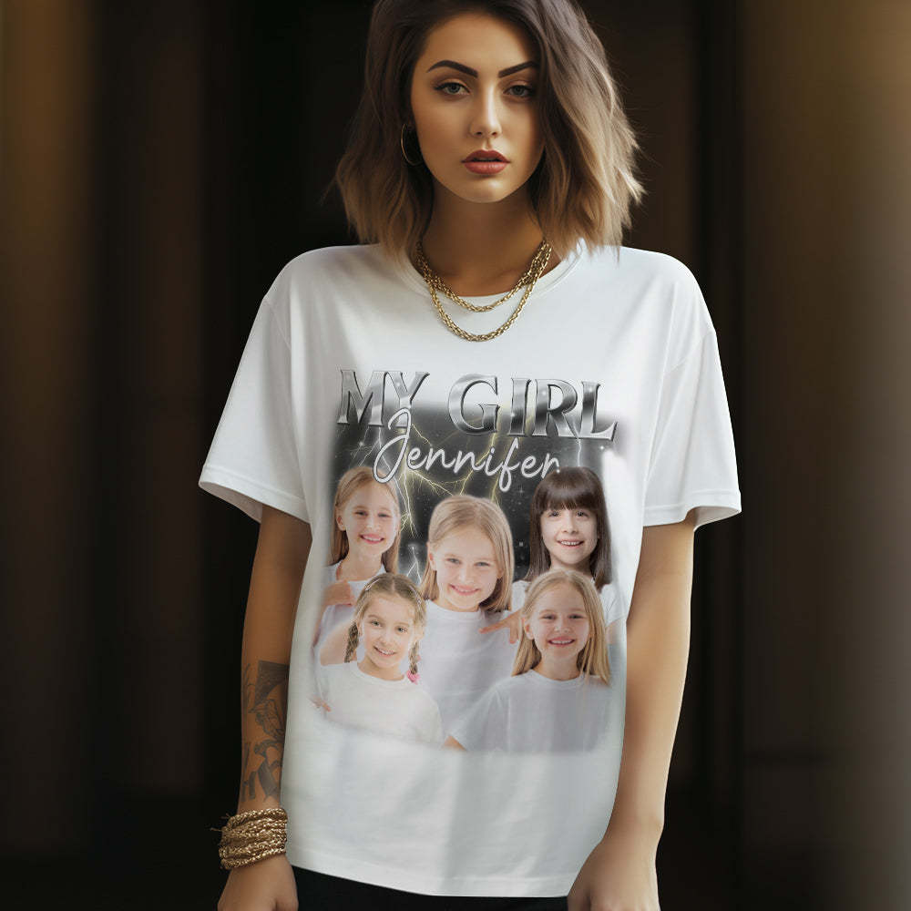 Custom Photo And Text Vintage T-shirt Personalized Vintage Tee For Him And Her - MyFaceBoxerAU