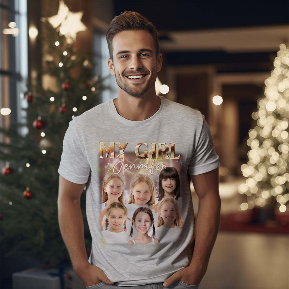 Custom Photo And Text Vintage T-shirt Personalized Vintage Tee For Him And Her - MyFaceBoxerAU