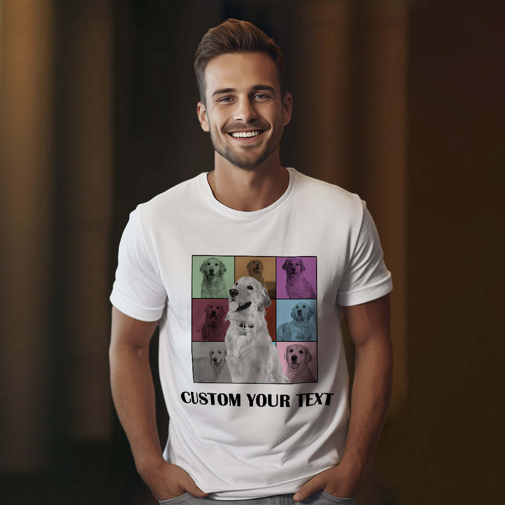 Custom Your Photo and Text Shirt Personalised Dog Photo Shirt Custom Multi Pet Portrait Shirt - MyFaceBoxerAU