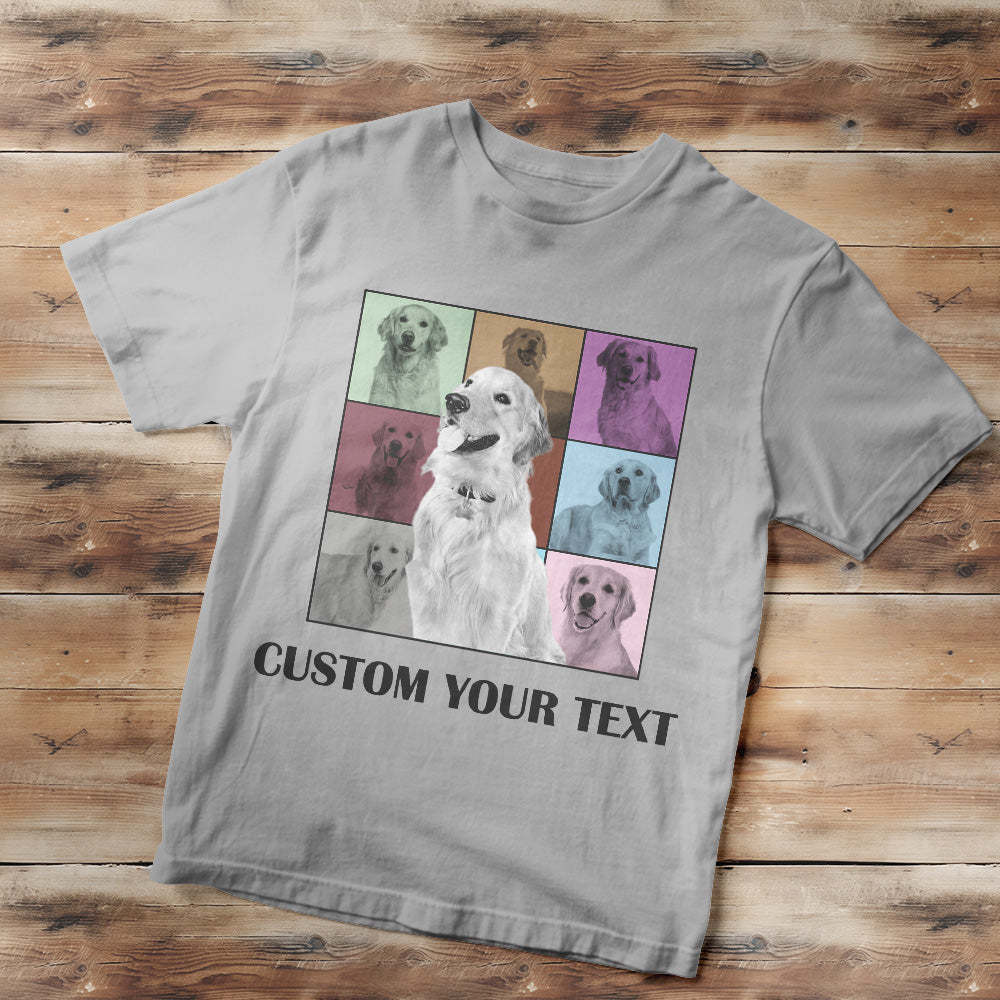 Custom Your Photo and Text Shirt Personalised Dog Photo Shirt Custom Multi Pet Portrait Shirt - MyFaceBoxerAU
