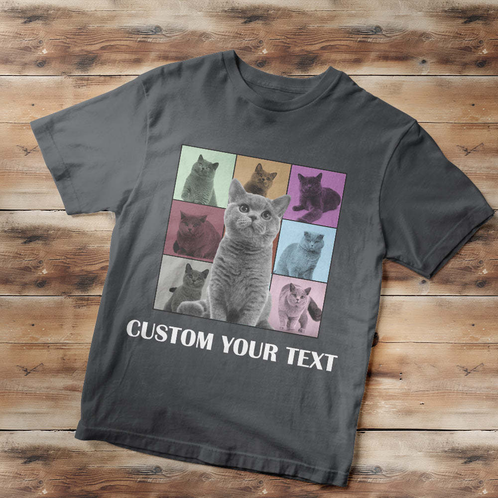 Custom Your Photo and Text Shirt Personalised Dog Photo Shirt Custom Multi Pet Portrait Shirt - MyFaceBoxerAU