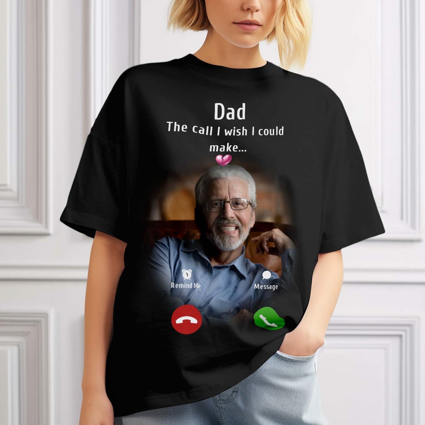 Custom Shirt Personalized Photo Memorial Mom T-shirt Memorial Gift Idea Personalized T-shirt Custom Shirt The Call I Wish I Could Make - MyFaceBoxer