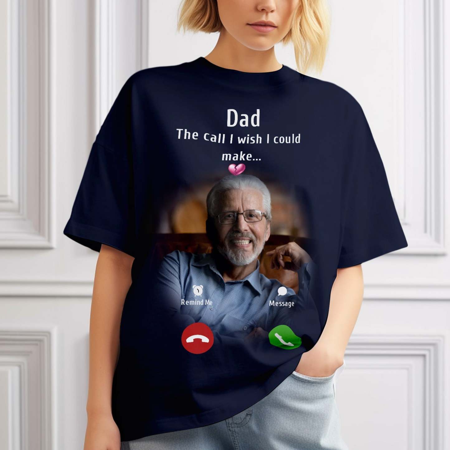 Custom Shirt Personalized Photo Memorial Mom T-shirt Memorial Gift Idea Personalized T-shirt Custom Shirt The Call I Wish I Could Make - MyFaceBoxer