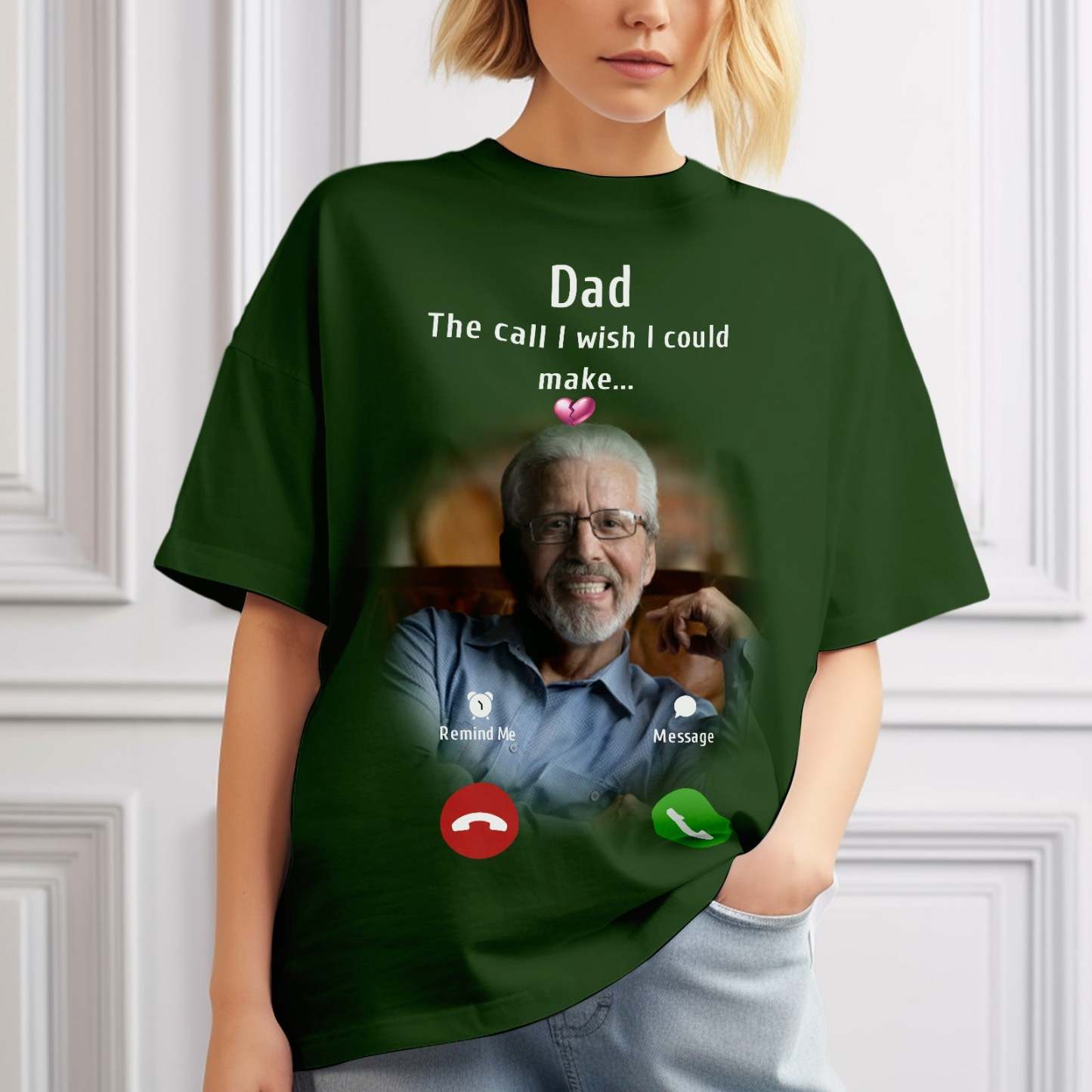 Custom Shirt Personalized Photo Memorial Mom T-shirt Memorial Gift Idea Personalized T-shirt Custom Shirt The Call I Wish I Could Make - MyFaceBoxer