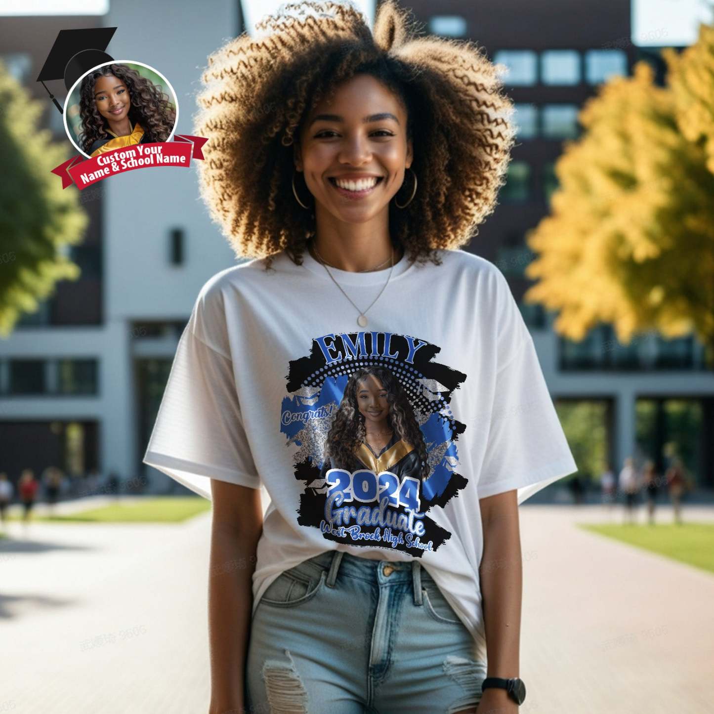 Custom Shirt Personalized Graduation 2024 T-shirt with Name Personalized T-shirt Custom Photo Vintage T-shirt - MyFaceBoxer