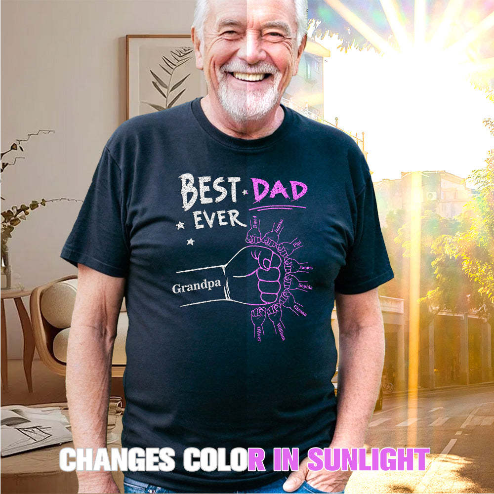 Custom Name T-Shirt Light-changing T-shirt Father's Day Gift - MyFaceBoxerAU