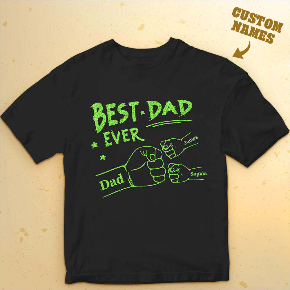 Custom Name T-shirt Glow-in-the-dark T-shirt Father's Day gift - MyFaceBoxerAU