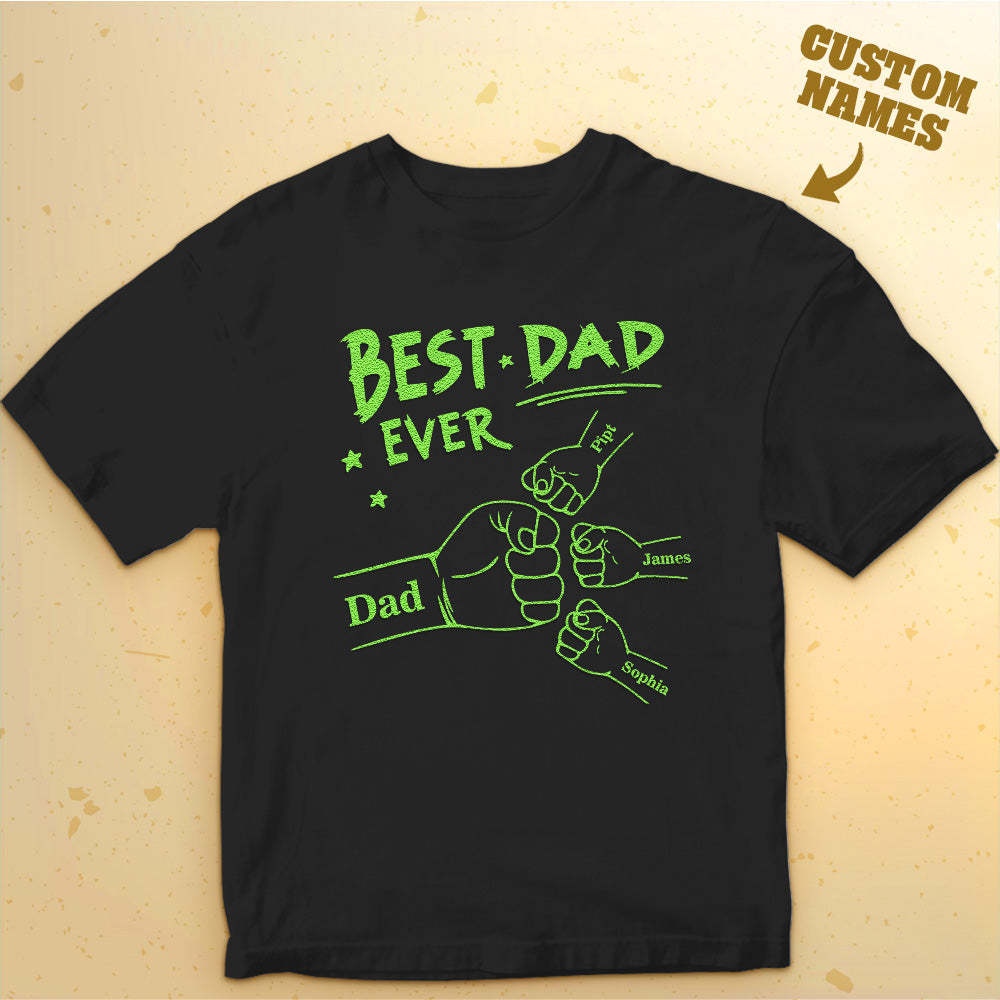 Custom Name T-shirt Glow-in-the-dark T-shirt Father's Day gift - MyFaceBoxerAU