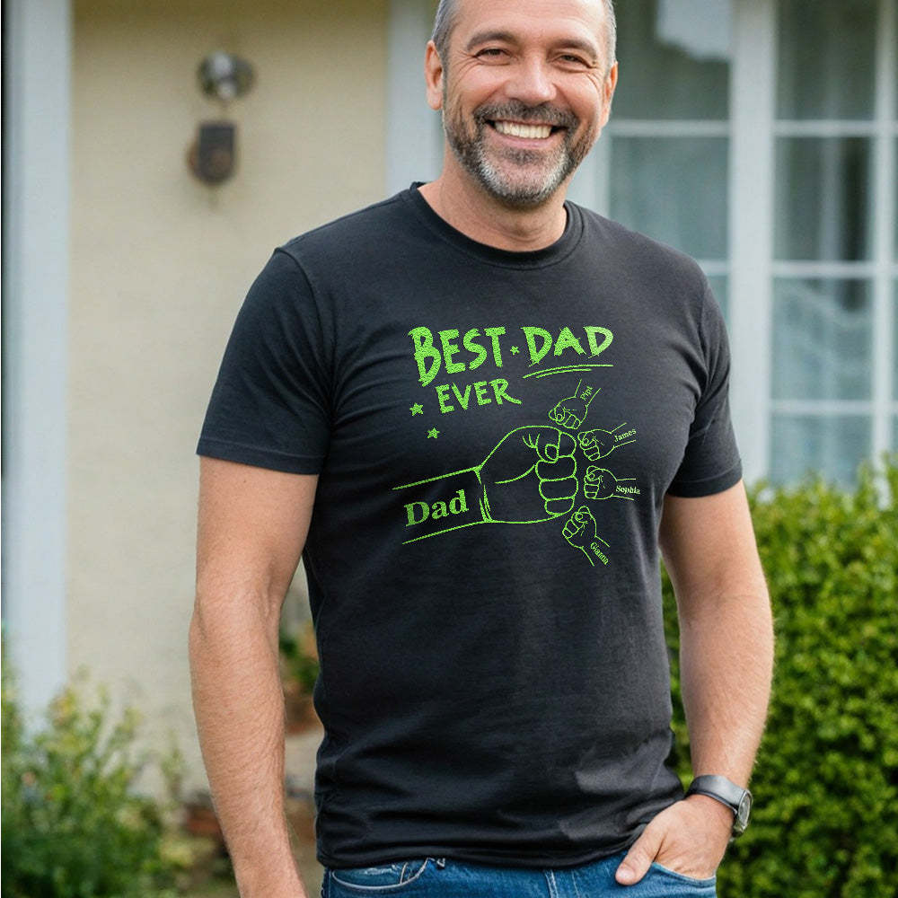 Custom Name T-shirt Glow-in-the-dark T-shirt Father's Day gift - MyFaceBoxerAU
