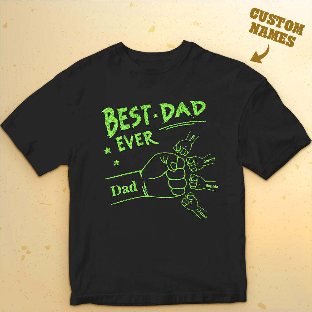 Custom Name T-shirt Glow-in-the-dark T-shirt Father's Day gift - MyFaceBoxerAU