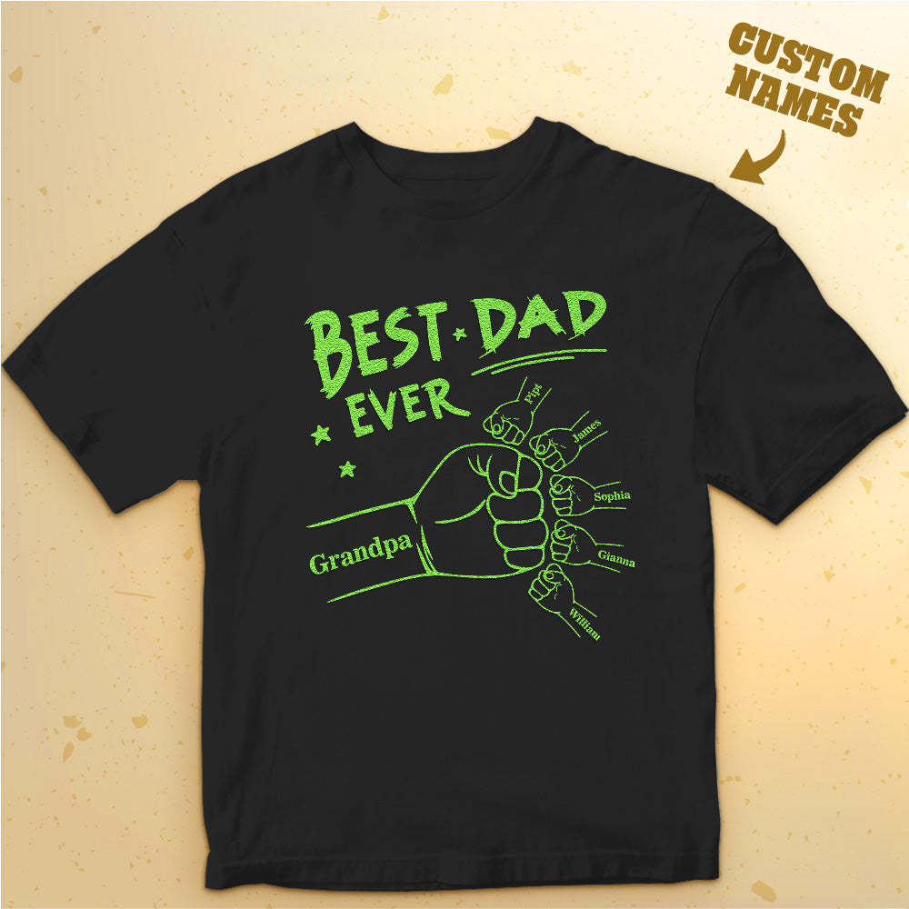 Custom Name T-shirt Glow-in-the-dark T-shirt Father's Day gift - MyFaceBoxerAU