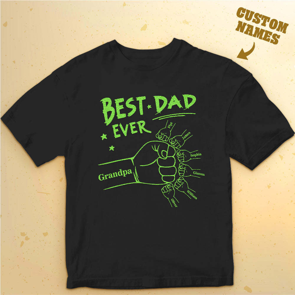 Custom Name T-shirt Glow-in-the-dark T-shirt Father's Day gift - MyFaceBoxerAU
