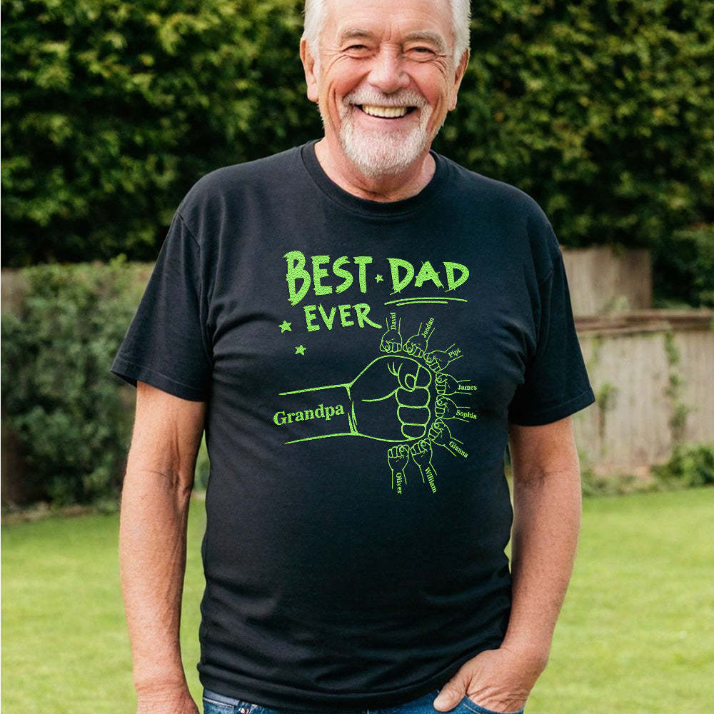 Custom Name T-shirt Glow-in-the-dark T-shirt Father's Day gift - MyFaceBoxerAU