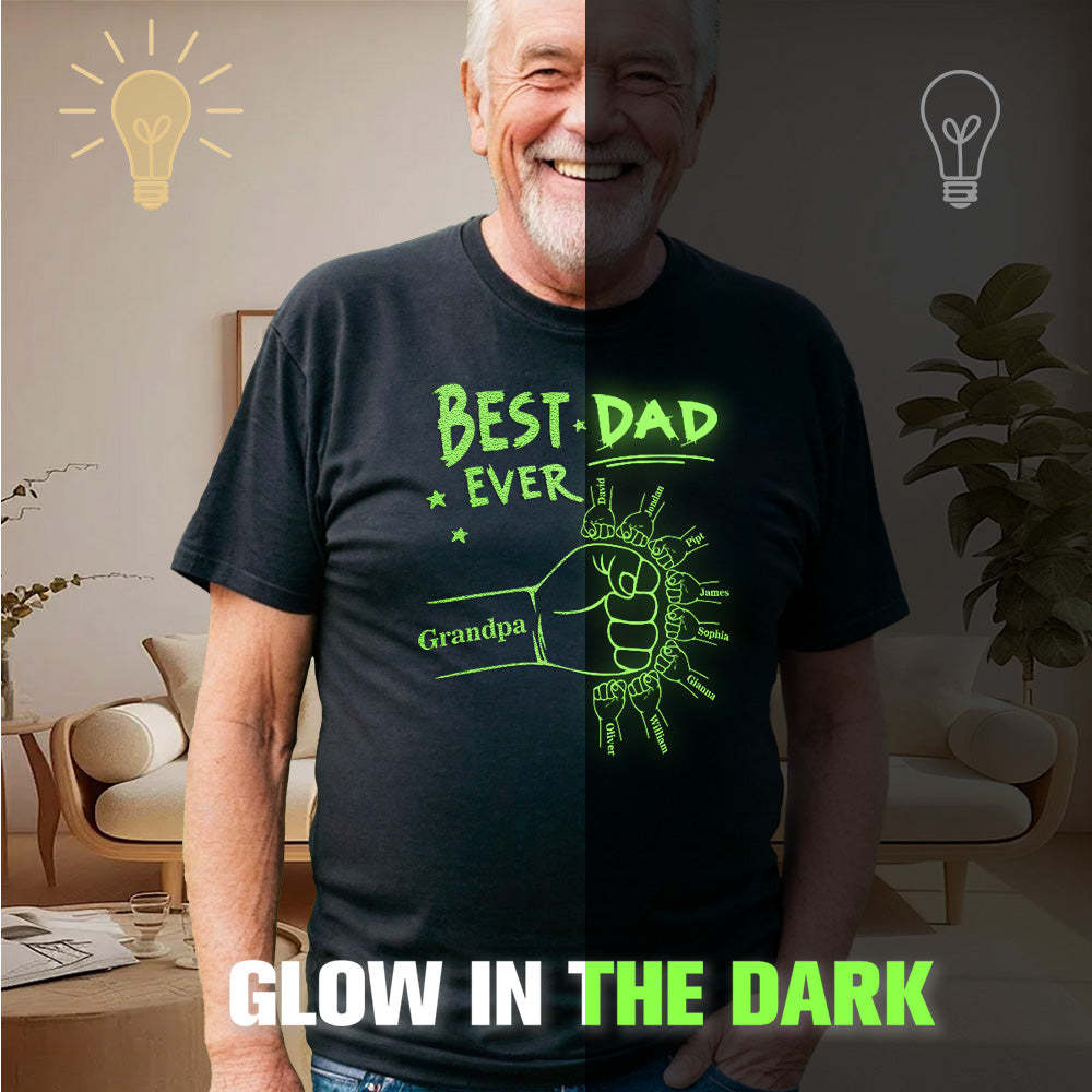 Custom Name T-shirt Glow-in-the-dark T-shirt Father's Day gift - MyFaceBoxerAU