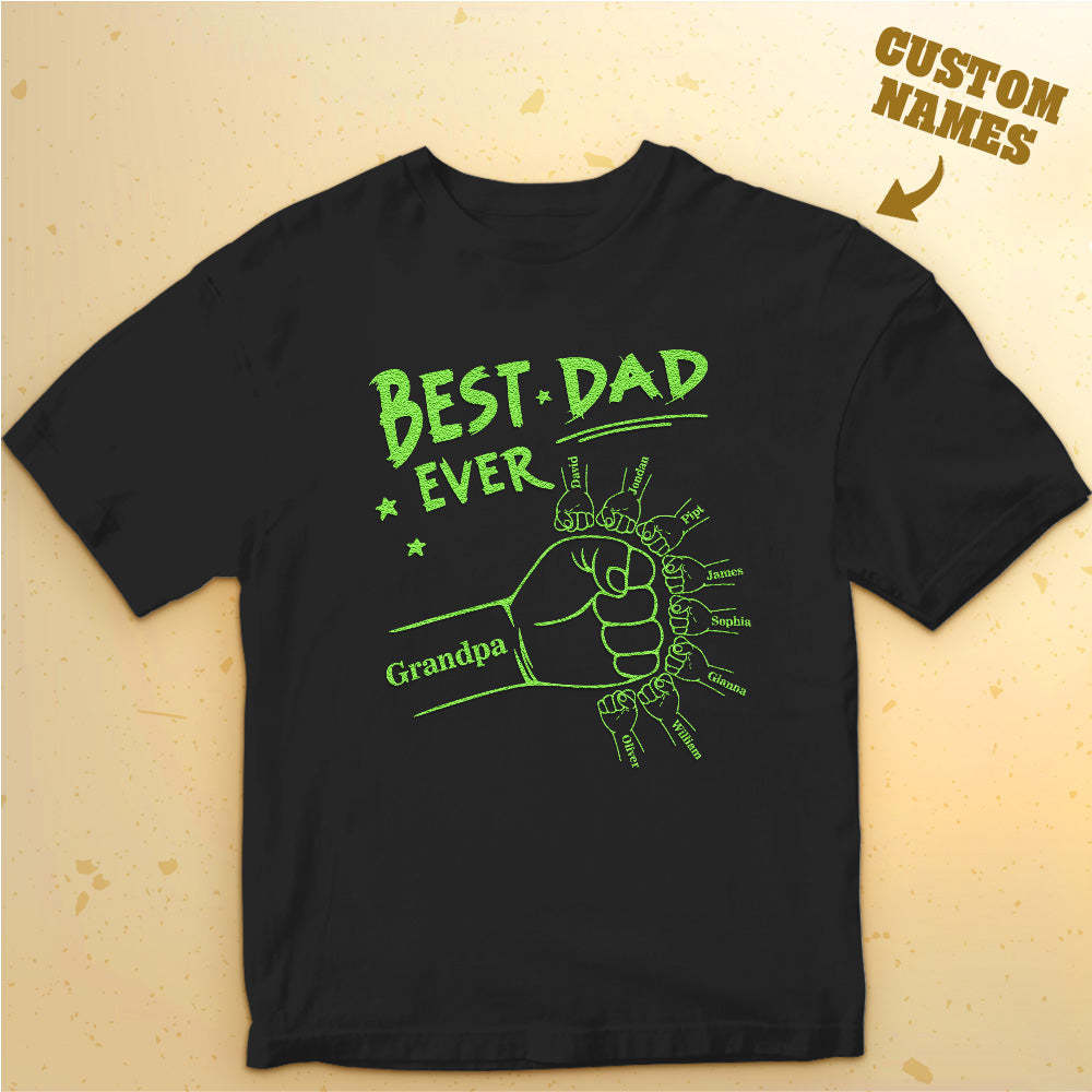 Custom Name T-shirt Glow-in-the-dark T-shirt Father's Day gift - MyFaceBoxerAU
