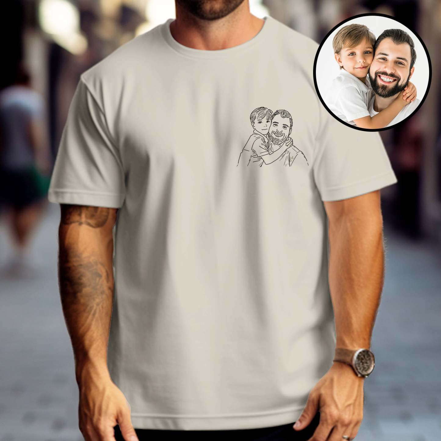 Custom Shirt Personalized Photo T-Shirt for Dad Personalized T-shirt Custom Dad Portrait Shirt Gift for Husband Fathers Day Gifts - MyFaceBoxer