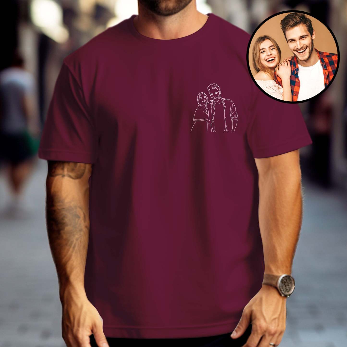 Custom Shirt Personalized Photo T-Shirt for Dad Personalized T-shirt Custom Dad Portrait Shirt Gift for Husband Fathers Day Gifts - MyFaceBoxer