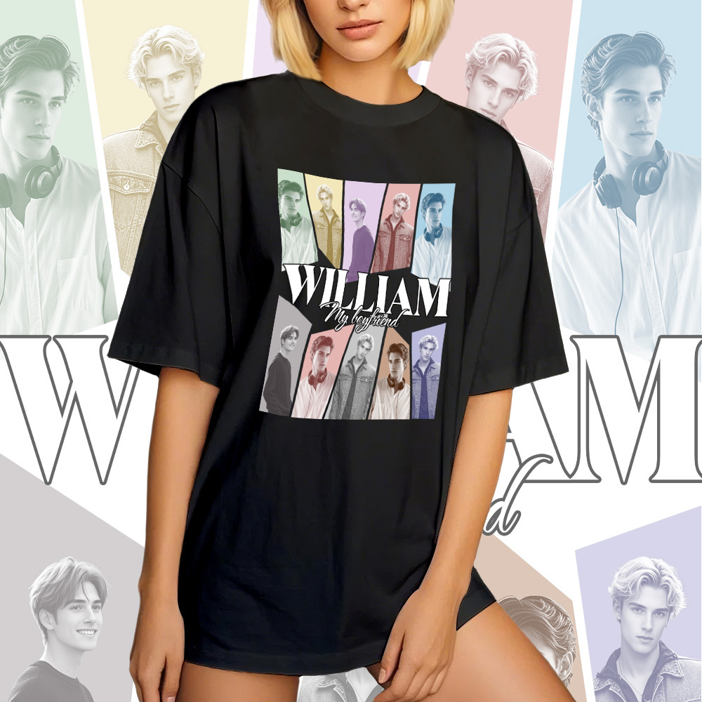 Custom Shirt Personalized Photo Tee Vintage T-shirt Custom T-shirts with Photo Couple Shirts - MyFaceBoxer