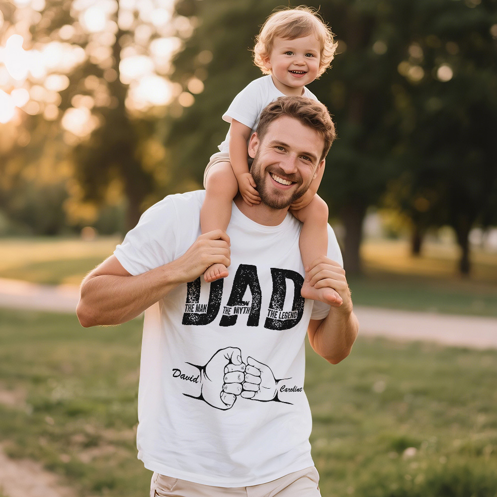 Dad The Man The Myth The Legend - Personalized Shirt Father's Day