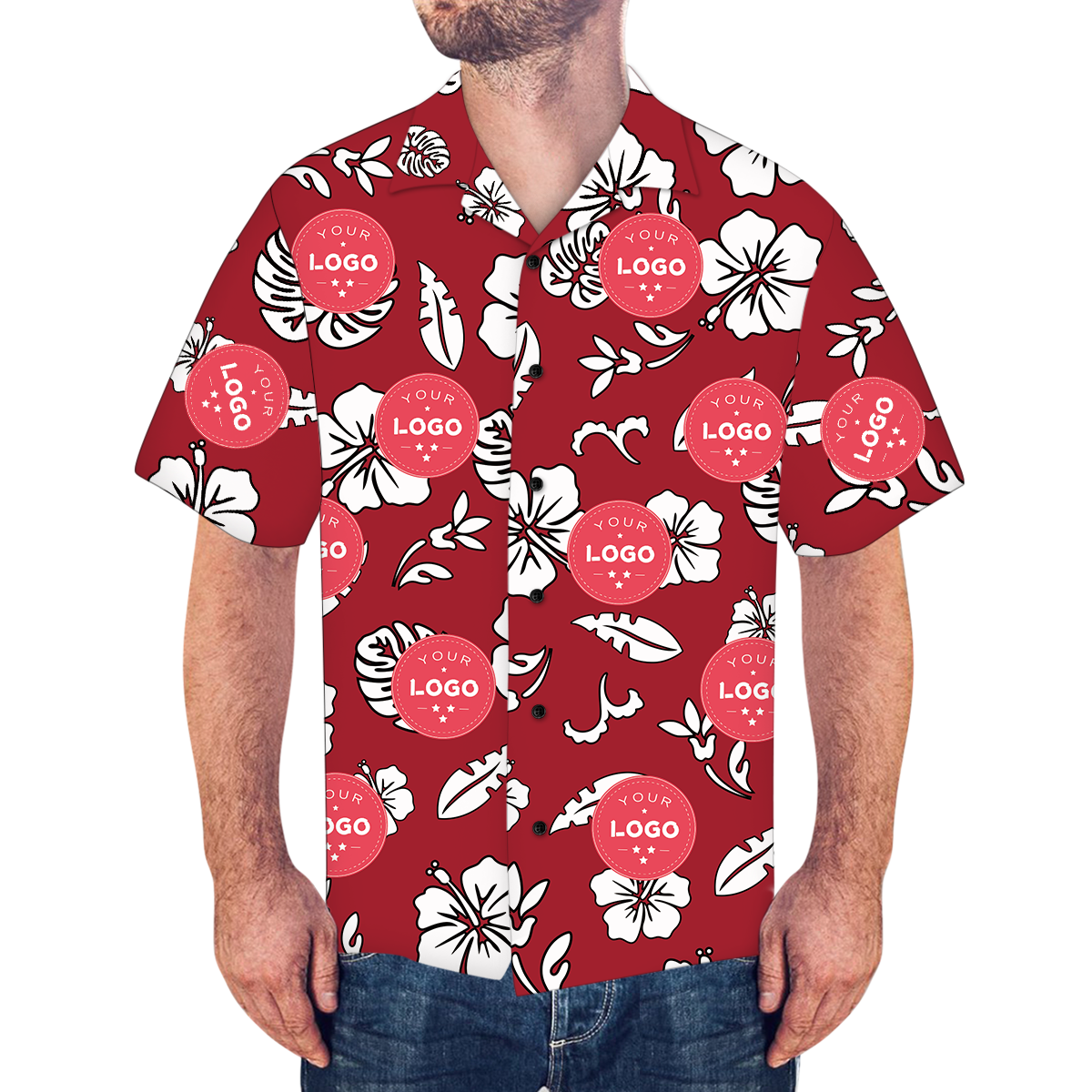 Custom Logo Shirt Men's Hawaiian Shirt Lily Flowers - MyFaceBoxerAU