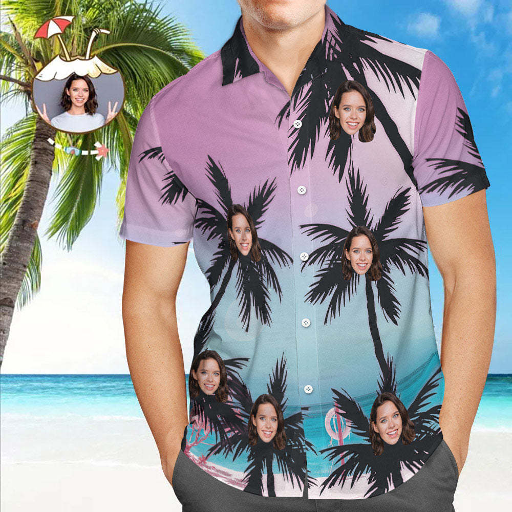 Custom Face On Shirt Hawaiian Shirt Flower Swan - MyFaceBoxerAU