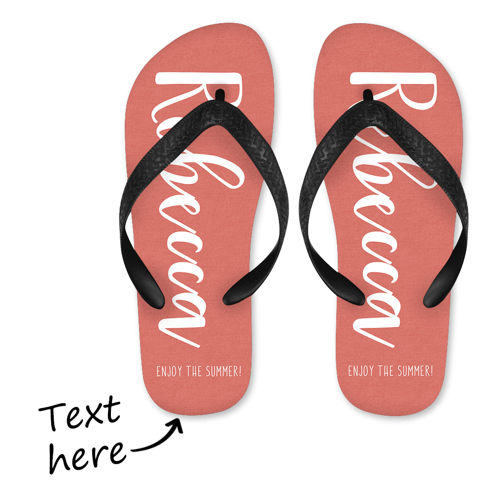 Custom Text Flip Flop Unisex for Men and Women - MyFaceBoxerAU