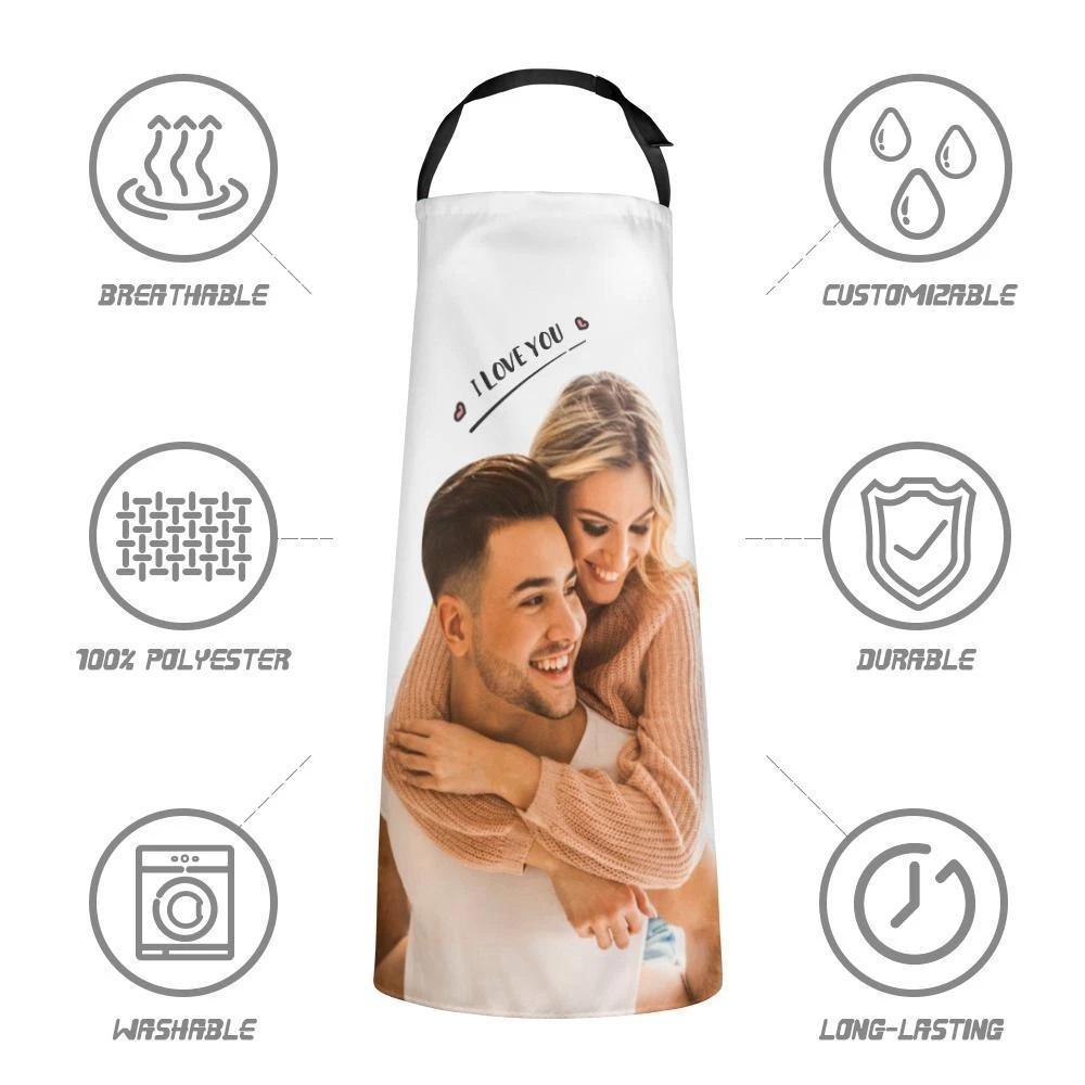 Custom Photo On Kitchen Apron I Love You - MyFaceBoxerAU