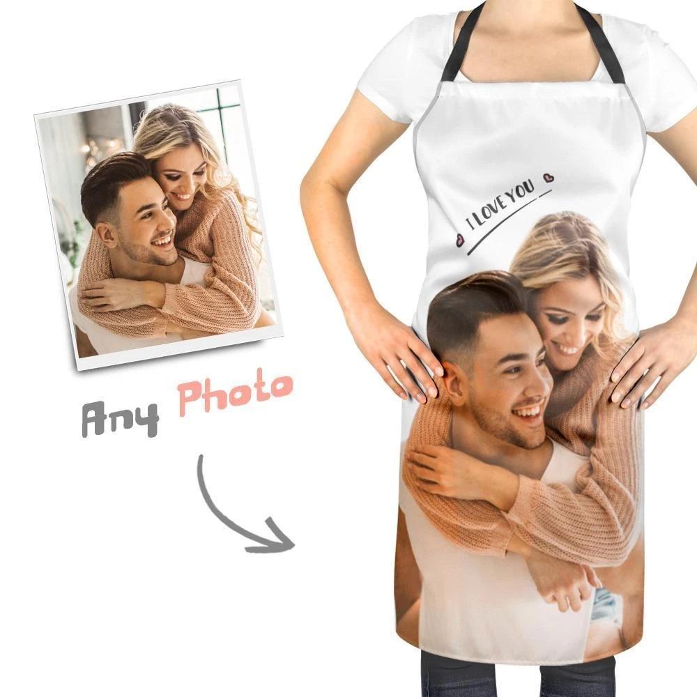 Custom Photo On Kitchen Apron I Love You - MyFaceBoxerAU