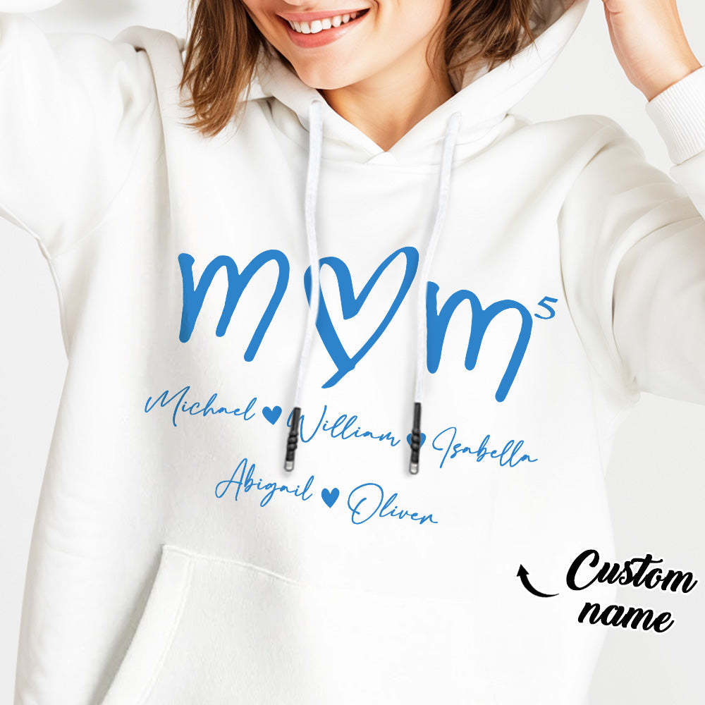 Custom Mama Hoodie with Kids Name Personalized Name Hoodie Mother's Day Gift - MyFaceBoxer