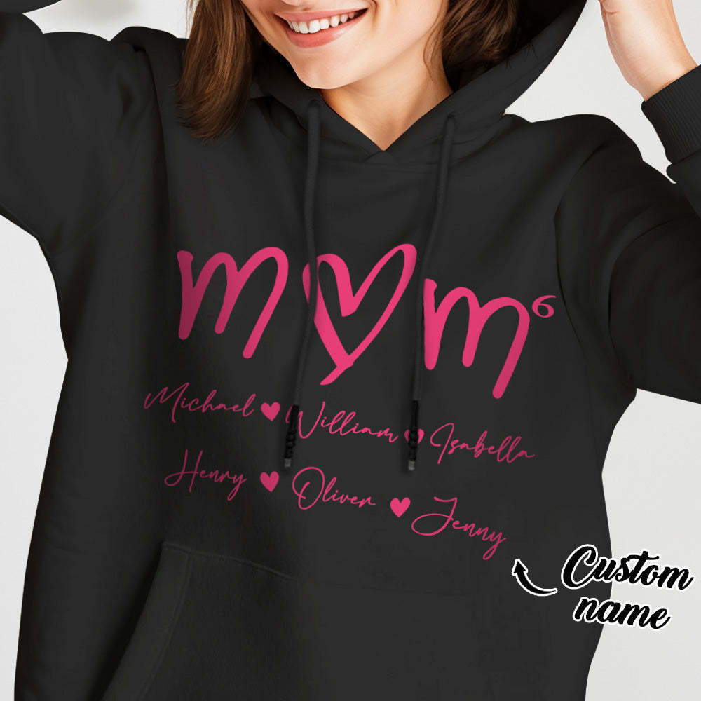 Custom Mama Hoodie with Kids Name Personalized Name Hoodie Mother's Day Gift - MyFaceBoxer