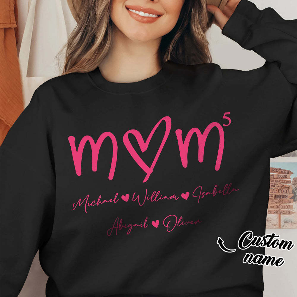 Custom Mama Sweatshirt with Kids Name Personalized Name Sweatshirt Mother's Day Gift - MyFaceBoxer