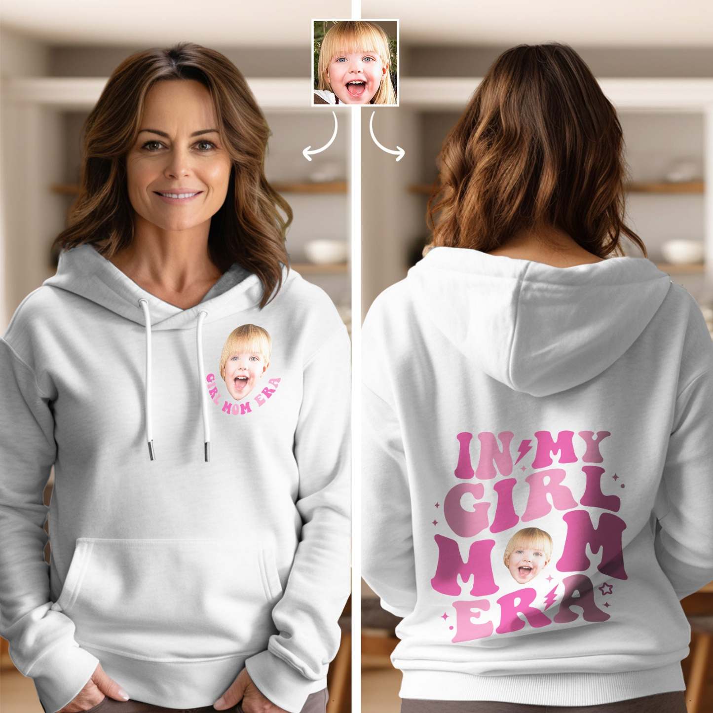 Custom Face In My Boy Mom Girl Mom Era Hoodie Personalized Photo Hoodie Mother's Day Gift - MyFaceBoxer