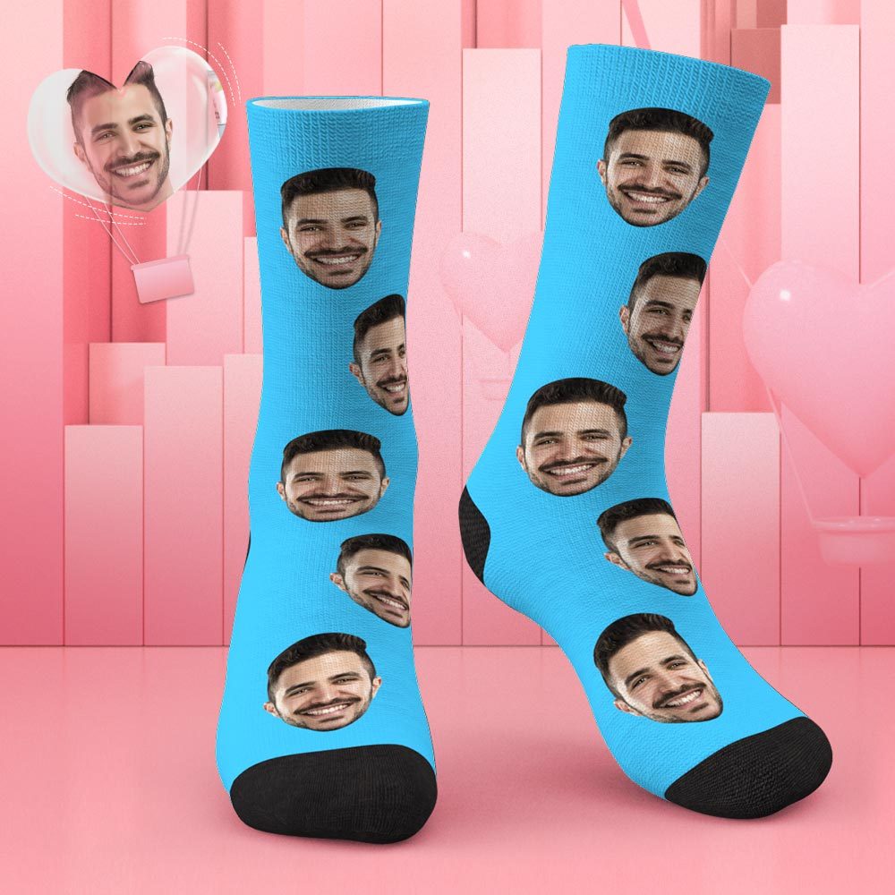 3D Preview Custom Face On Socks Valentine's Day Gift - MyFaceBoxerAU
