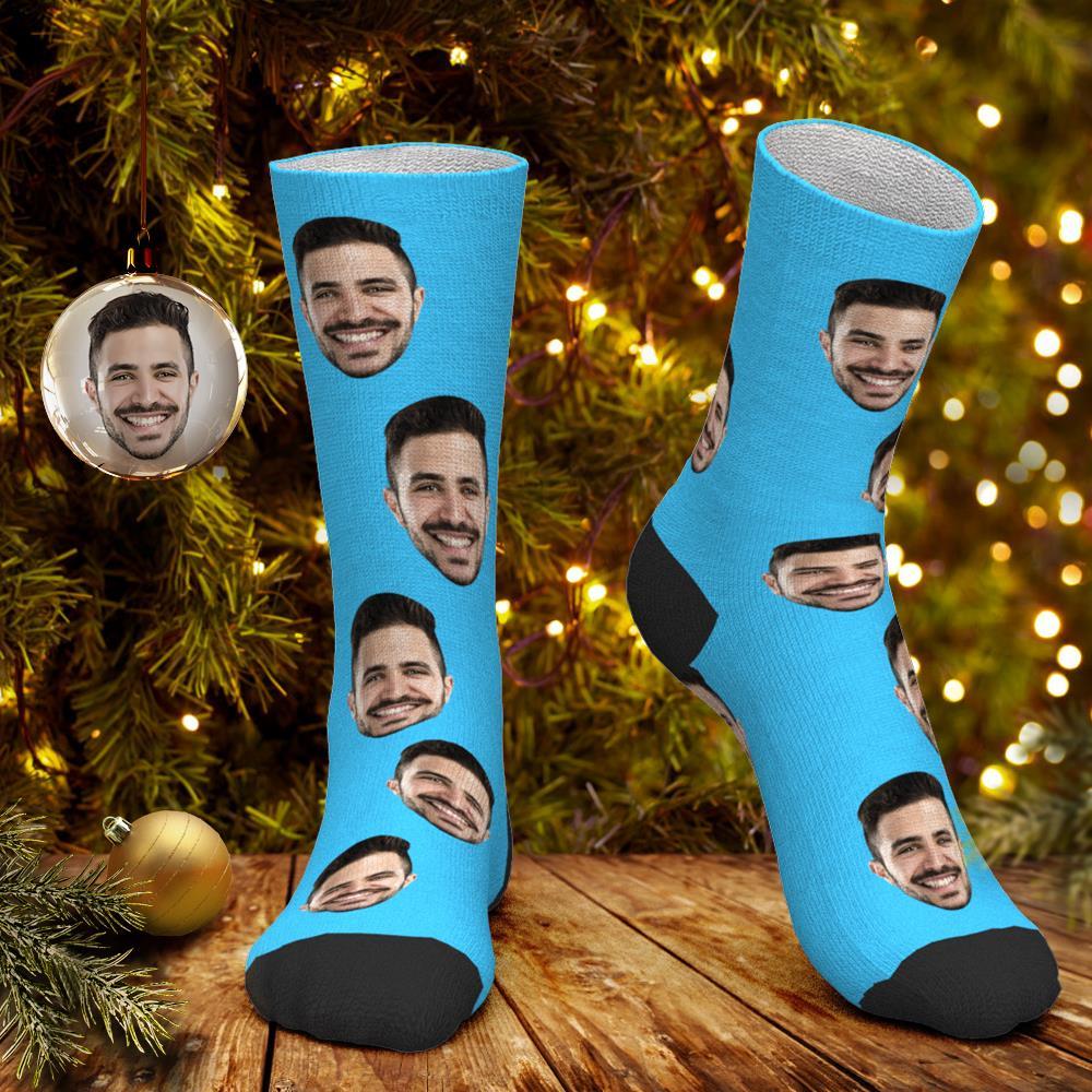 Christmas Gift 3D Preview Custom Face On Socks - MyFaceBoxerAU