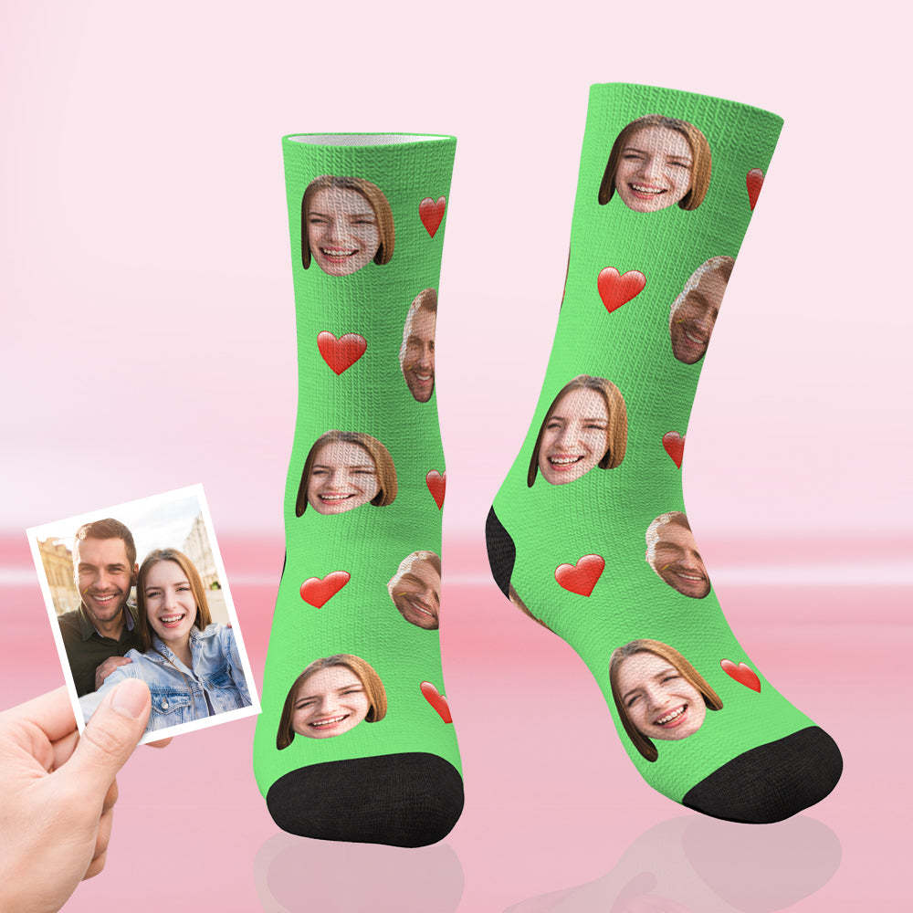 Custom Heart Face Socks For Your Lover - MyFaceBoxerAU