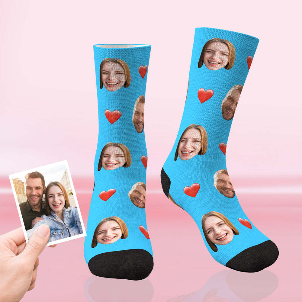 Custom Heart Face Socks For Your Lover - MyFaceBoxerAU