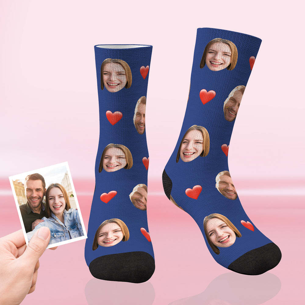 Custom Heart Face Socks For Your Lover - MyFaceBoxerAU