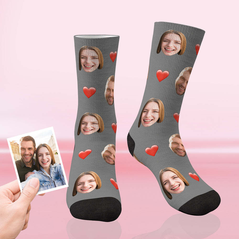 Custom Heart Face Socks For Your Lover - MyFaceBoxerAU