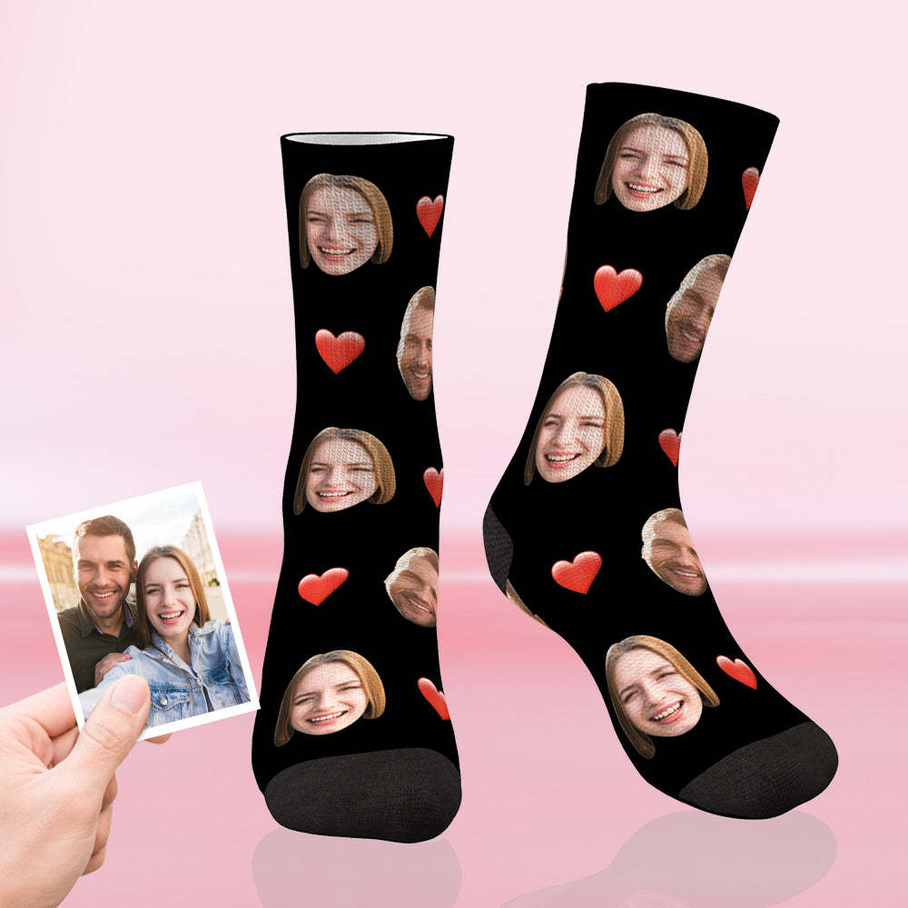 Custom Heart Face Socks For Your Lover - MyFaceBoxerAU
